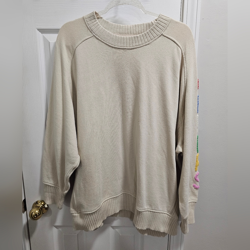 Aerie Cream Women's Crew Neck Sweater